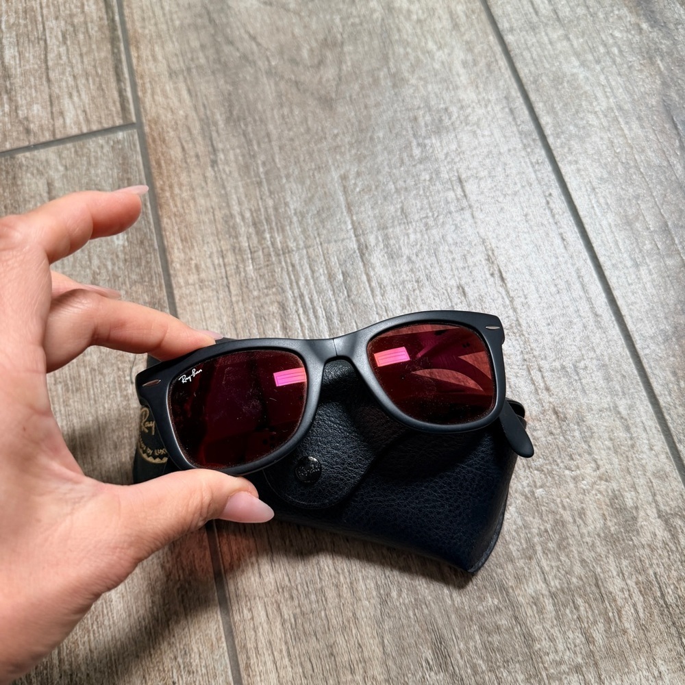 Ray-Ban | Wayfarer Two Tone Red Frame Sunglasses - Picture 11 of 11